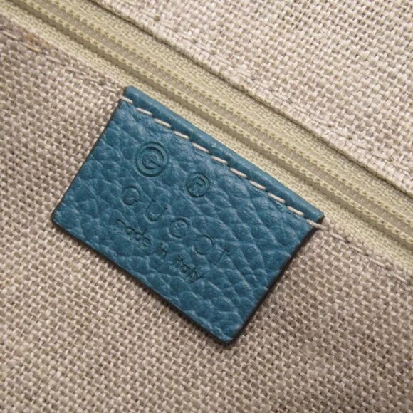 Auth GUCCI Interlocking G Handbag Shoulder Bag green leather - Picture 14 of 16